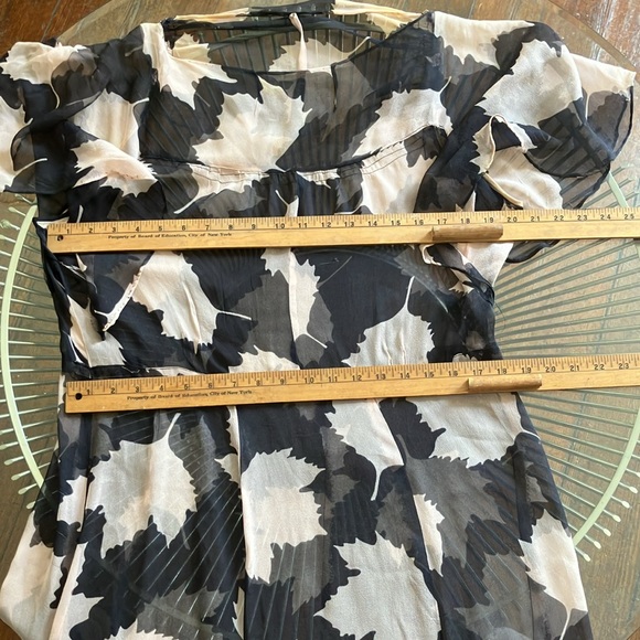 Vintage 20s leaf pattern sheer midi dress size small - Picture 6 of 16
